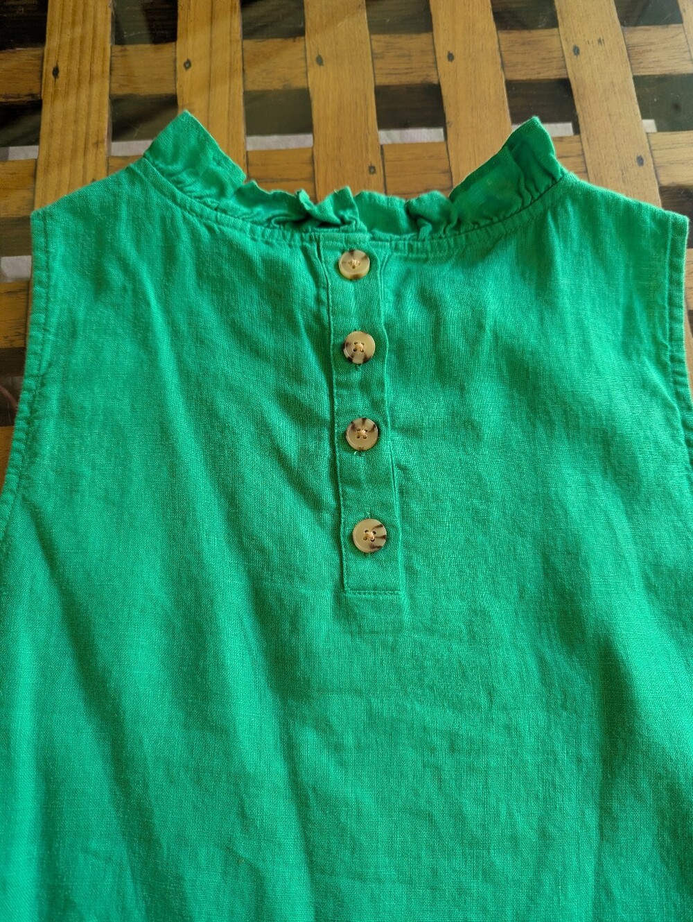 J. Crew Fleur Ruffle Linen Top - Picture 6 of 6